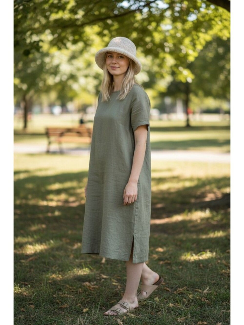 Handcrafted Miriam Lefcourt Beige Woven Straw Hat Italy Elegant Summer Style